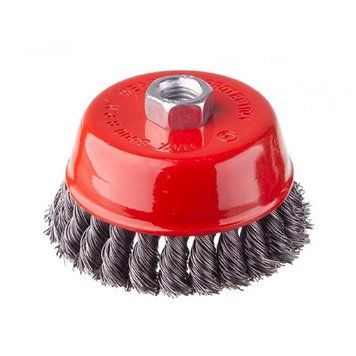 Щетка чаша из плетеной проволоки 75 мм (КШМ) APRO 830439 (ВТ-2075) (WE107275/7132671) 10318 фото